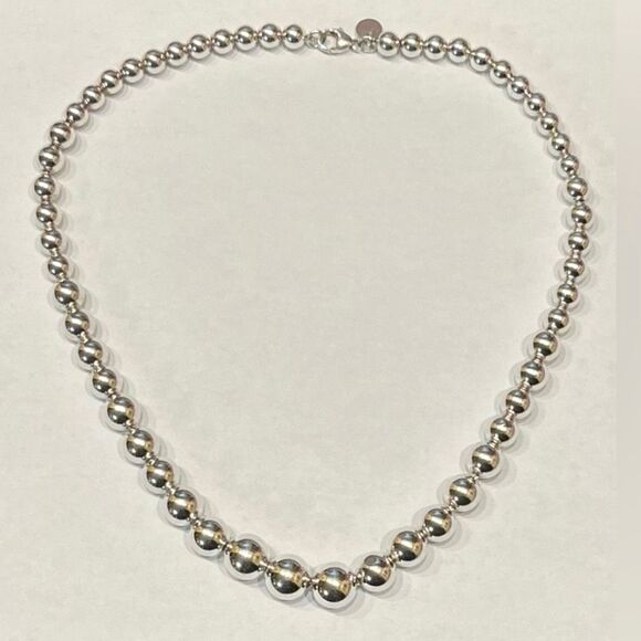 Tiffany & Co Hardwear Graduated Ball Bead Necklace - 925 Silver - 16” - Picture 10 of 15